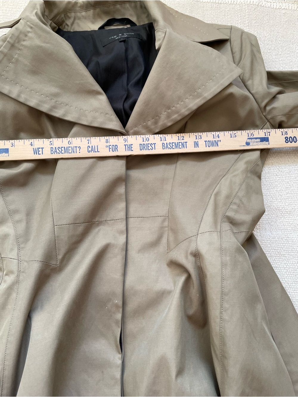 Rag & Bone Trench Jacket Khaki Tan Women's Size 2 Minimalist Classic - Picture 6 of 8